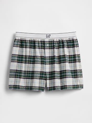 Logo Flannel Boxer Shorts