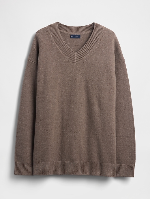 Image number 1 showing, CashSoft Oversized V-Neck Sweater