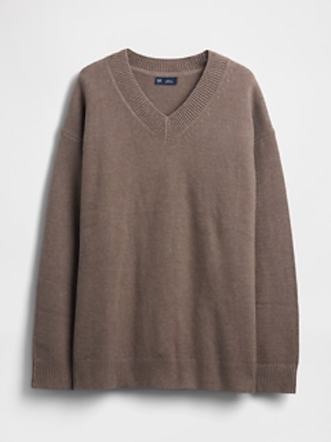 CashSoft Oversized V-Neck Sweater