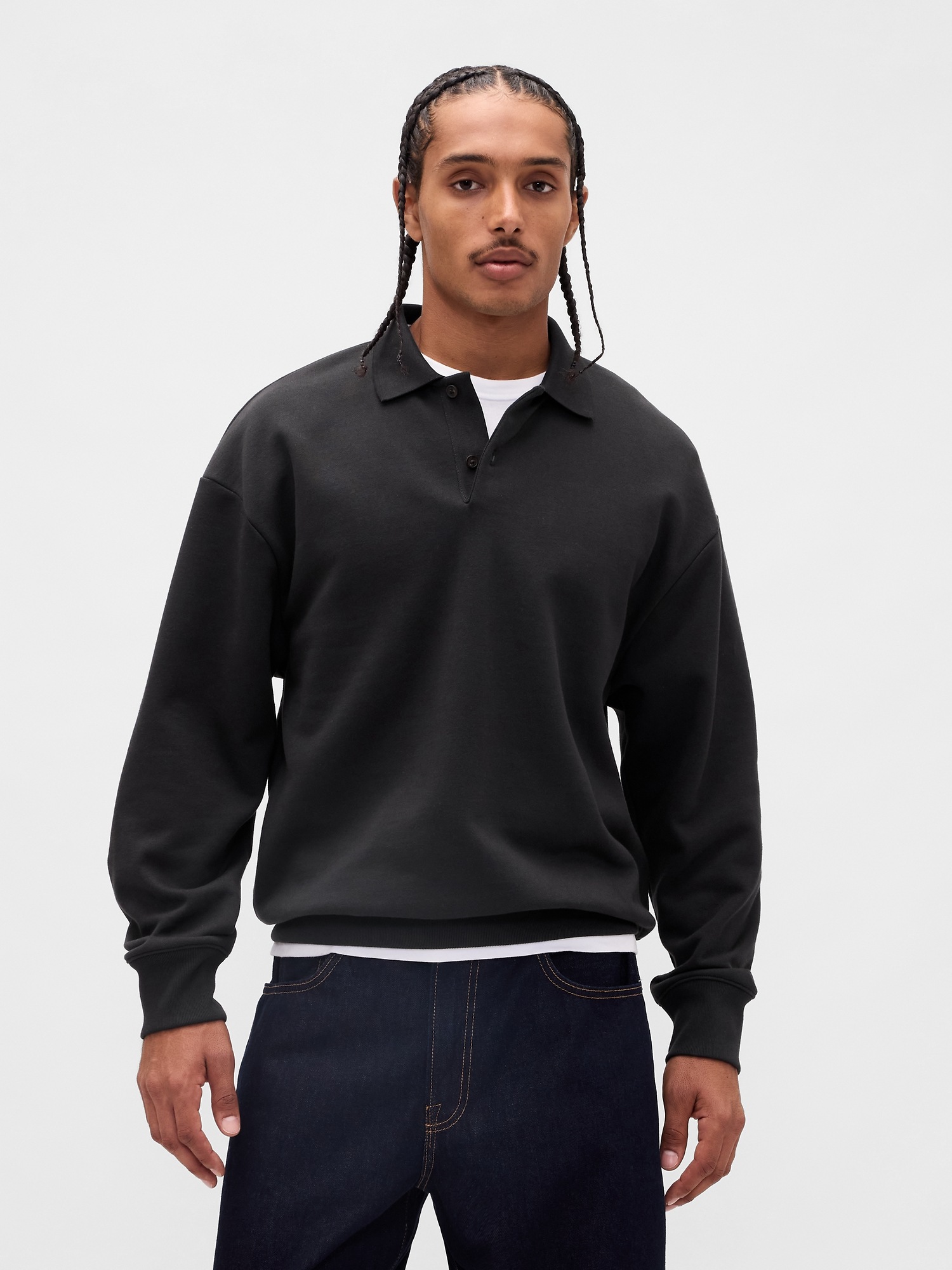 Мужские худи Gap Adult Heavyweight Oversized Polo Sweatshirt