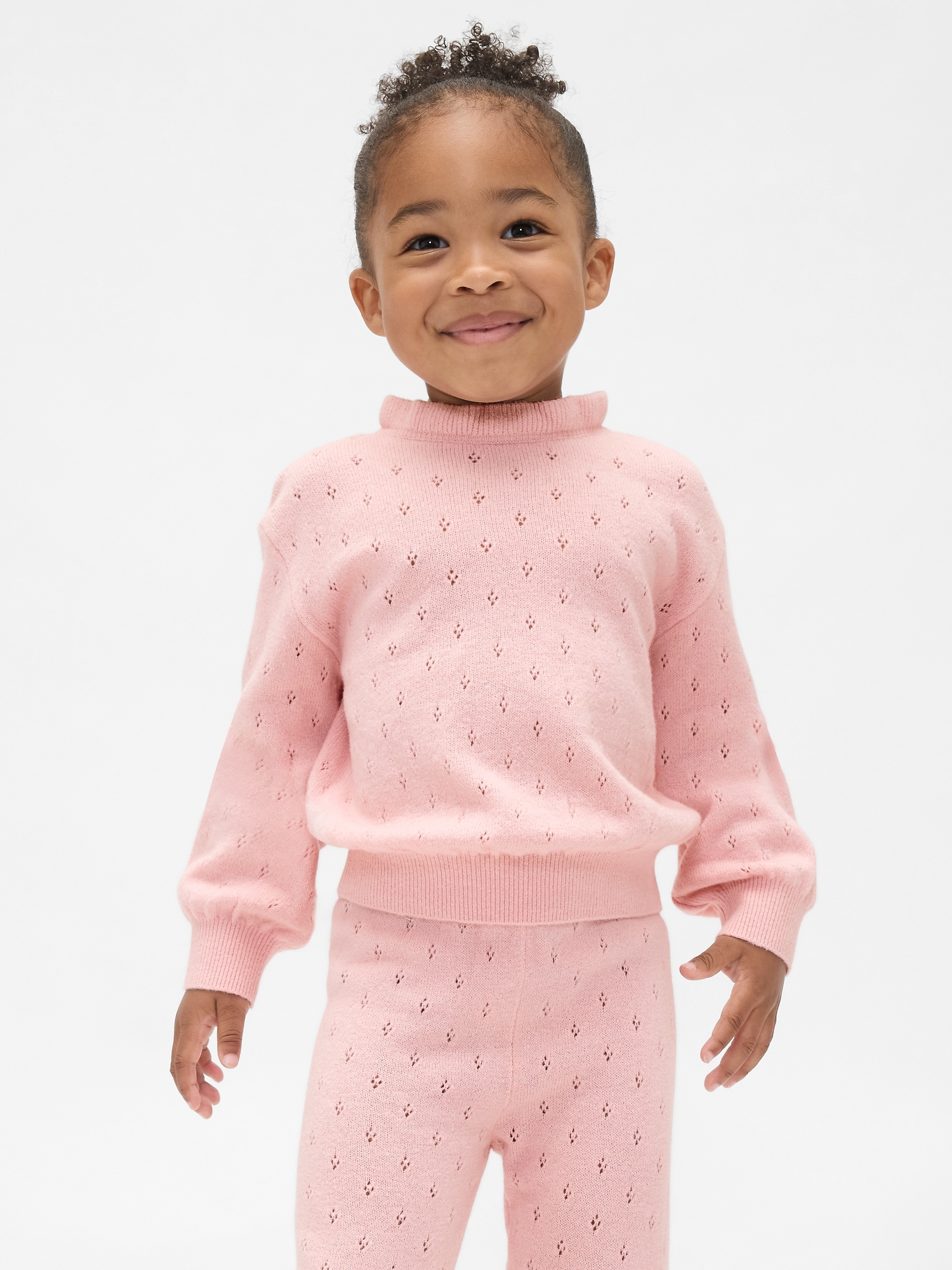 Baby & Toddler CashSoft Pointelle Sweater - Pure Pink