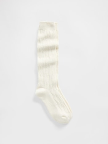 CashSoft Cable-Knit Knee-High Socks