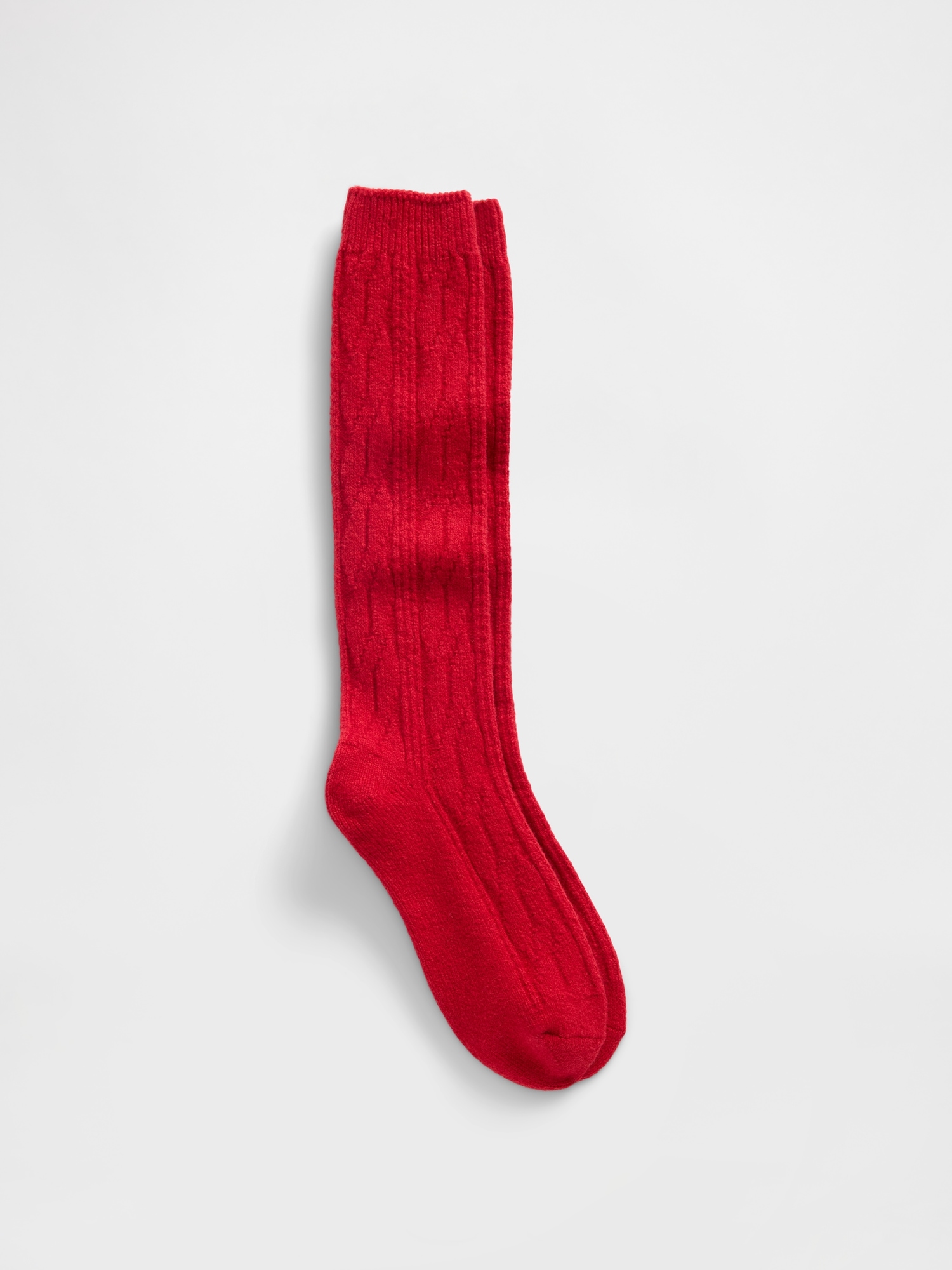 Gap Cashsoft Cable-knit Knee-high Socks In Red