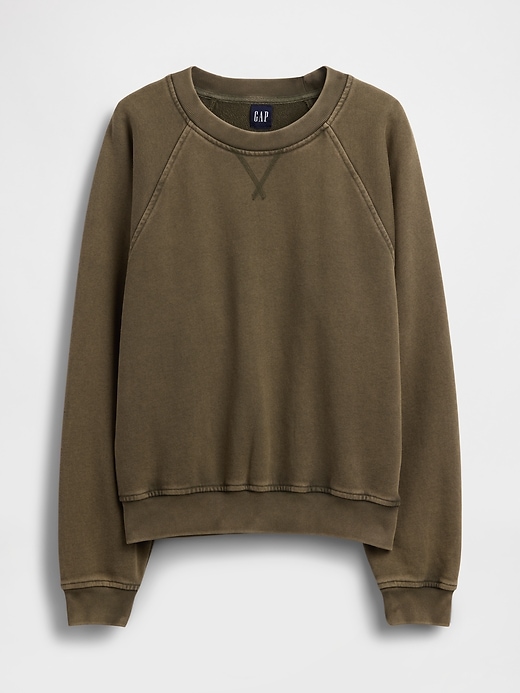 1 of 8 showing, with the color Black moss green wash of product Heavyweight French Terry Raglan Sweatshirt