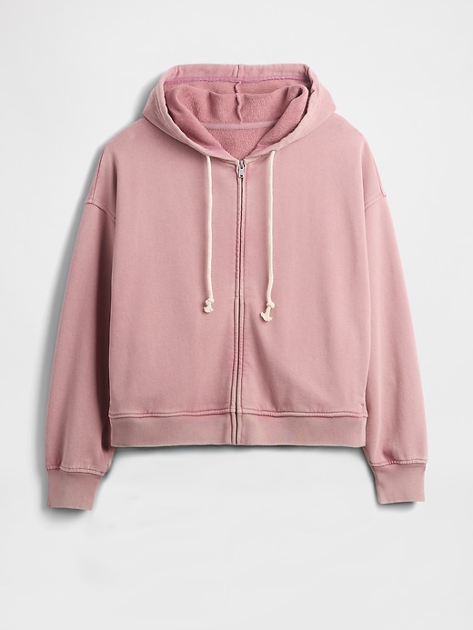 1 of 8 showing, with the color Mauve moves pink wash of product Heavyweight French Terry Oversized Zip Hoodie