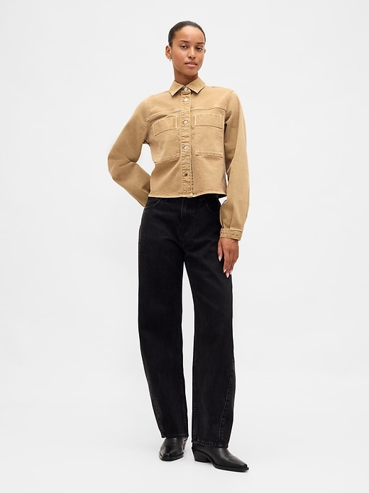 Image number 2 showing, Denim Crop Shirt Jacket