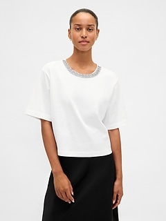 VintageSoft Heavyweight Jewel-Neck Crop T-Shirt