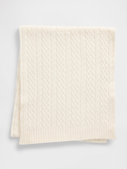 Image number 1 showing, CashSoft Cable-Knit Scarf