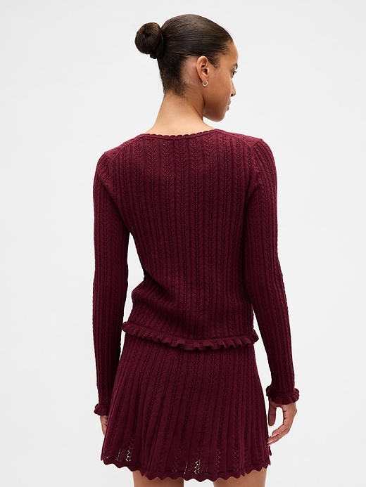 100% Cotton Pointelle Cardigan
