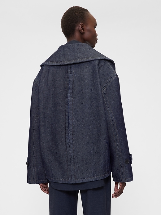 Image number 3 showing, GapStudio Denim Cocoon Coat