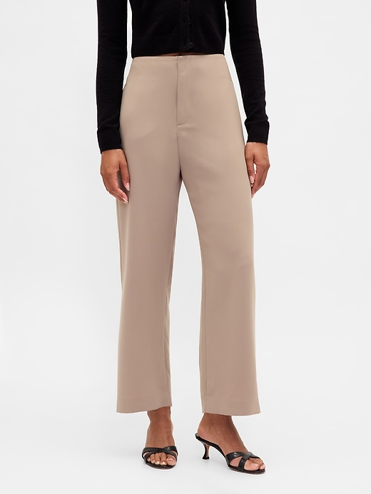 Image number 2 showing, High Rise Twill Straight Ankle Pants