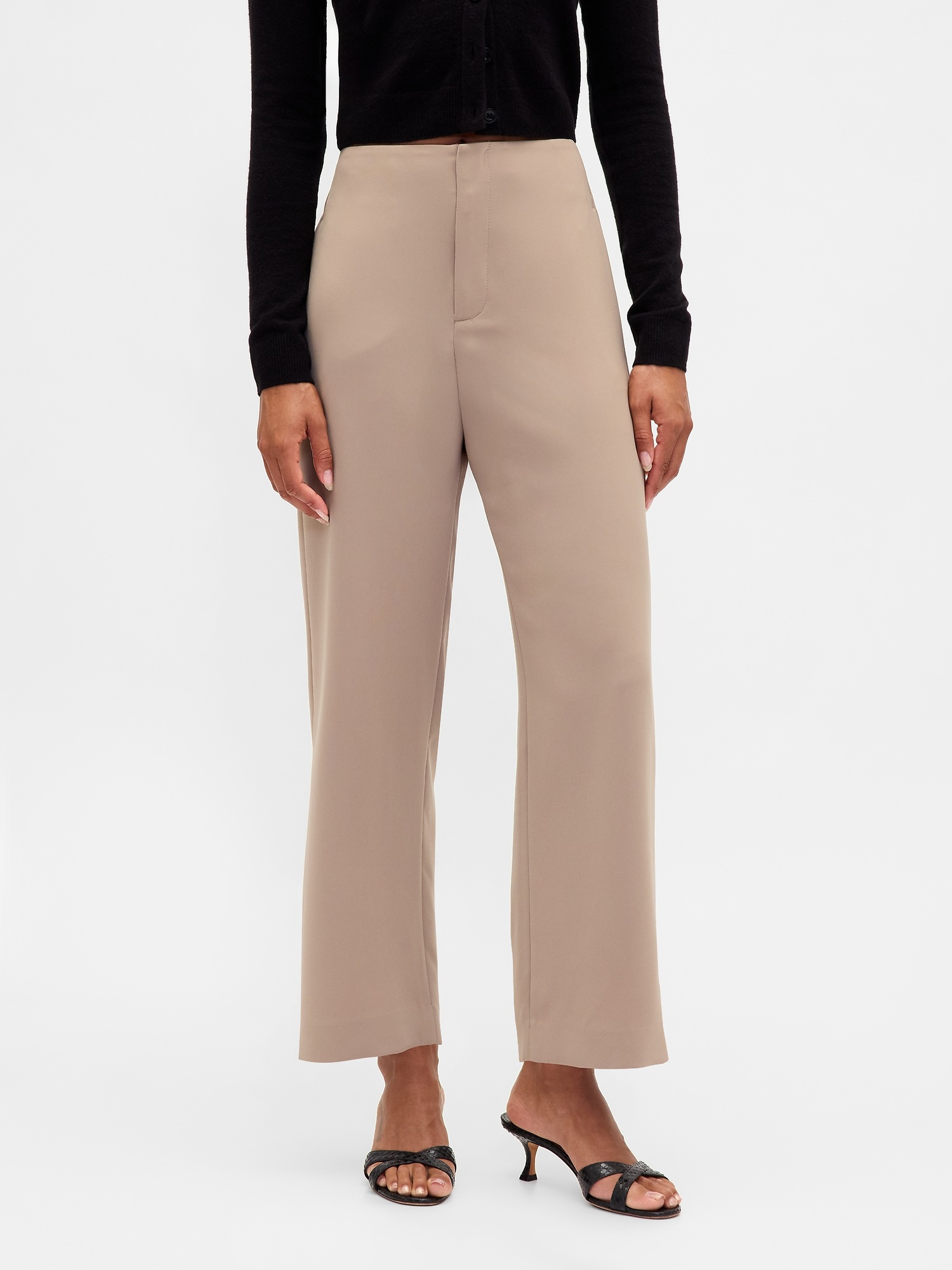 Женские брюки Gap High Rise Twill Straight Ankle, цвет: Рыжевато-коричневый — фото 2