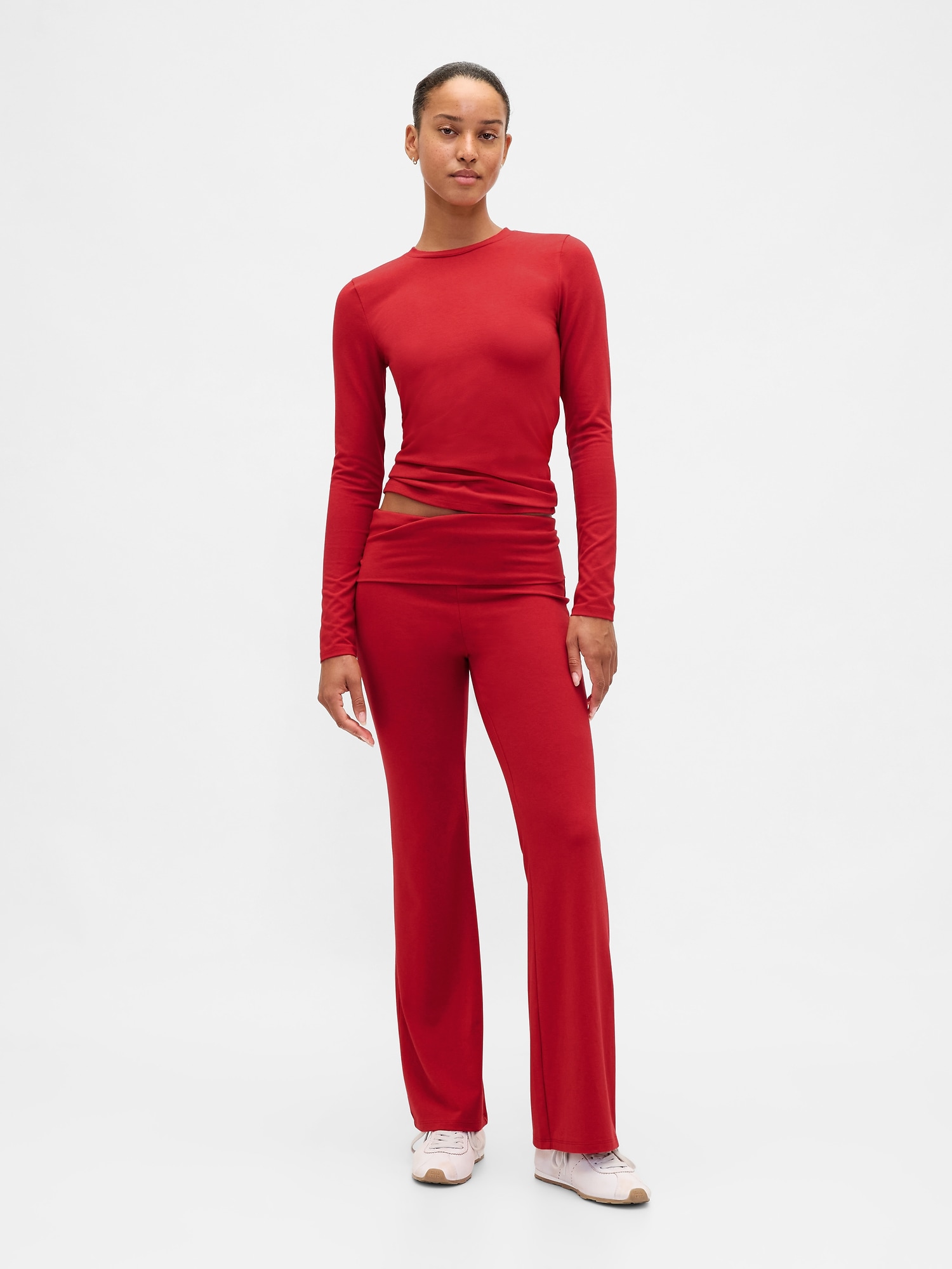 Gap Modern Foldover Pj Leggings In Red