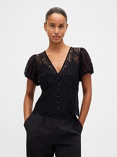 Lace V-Neck Top