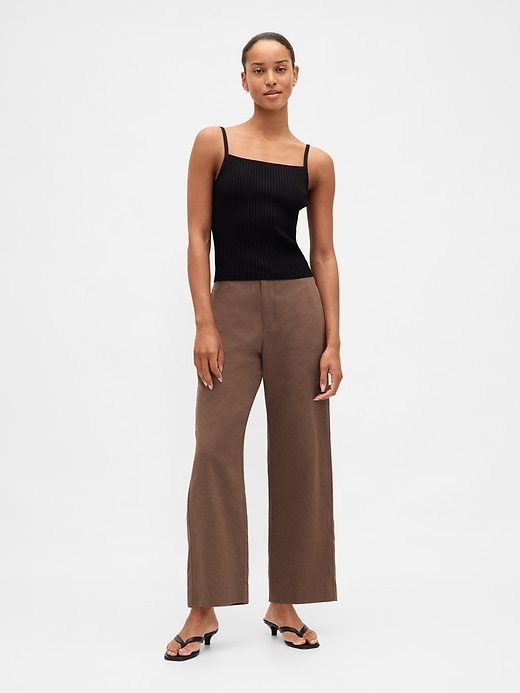 Image number 7 showing, Linen-Blend Relaxed Straight Ankle Pants