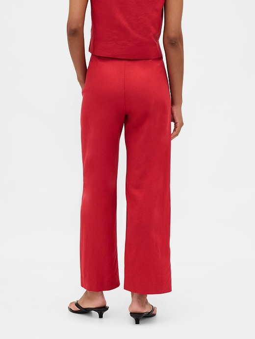 Image number 5 showing, Linen-Blend Relaxed Straight Ankle Pants