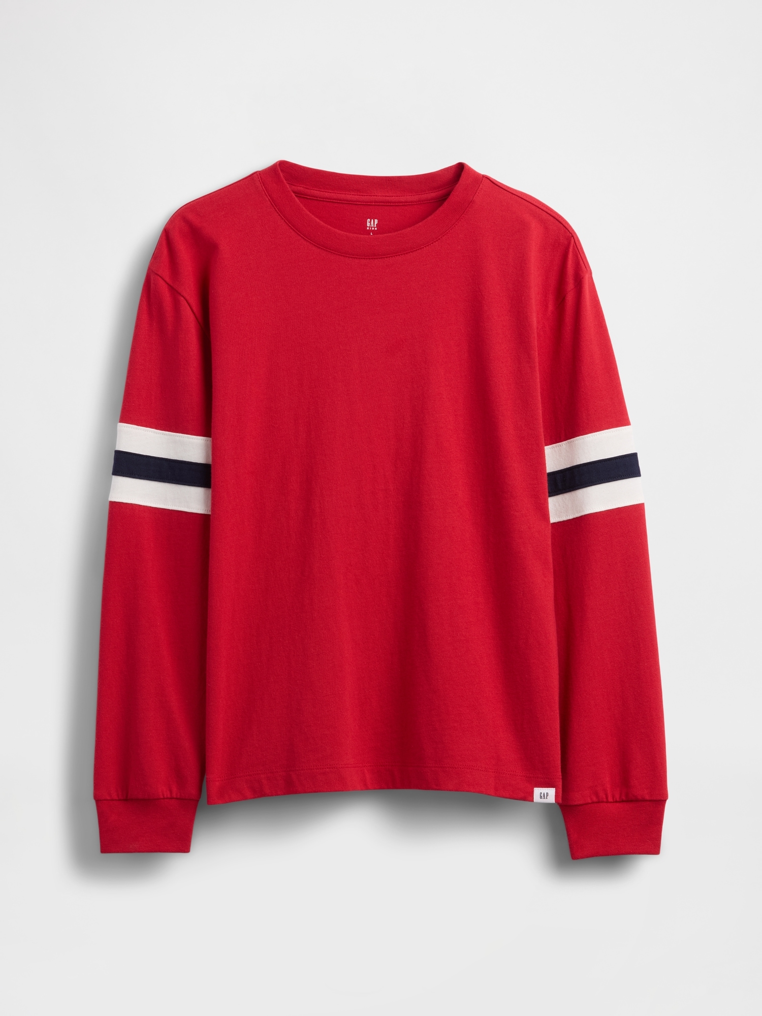 Kids Relaxed Varsity Stripe T-Shirt - Modern Red