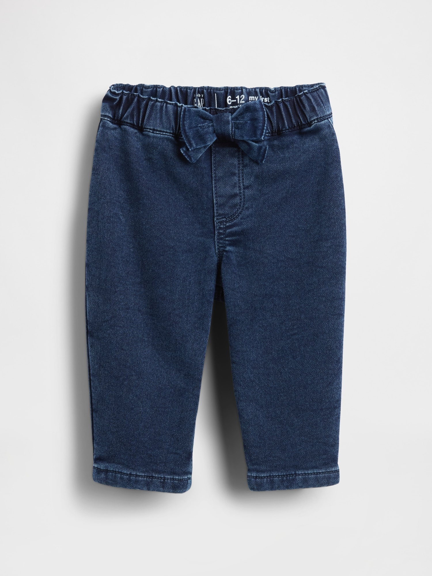 Gap Baby Knit Pull-on Bow Barrel Jeans In Blue