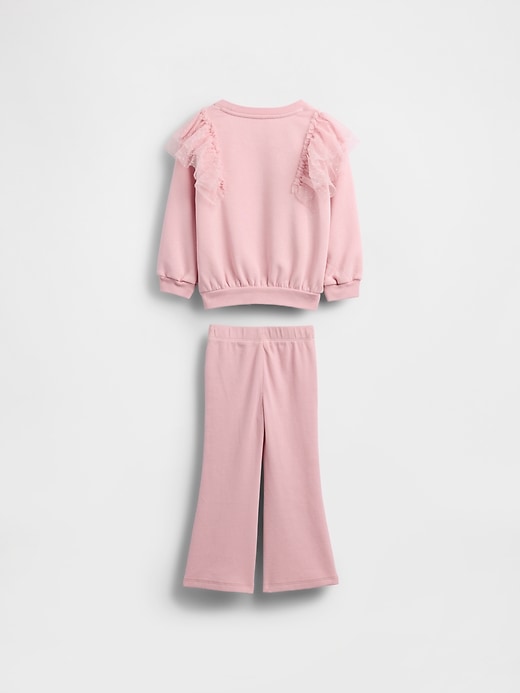 Image number 2 showing, Baby & Toddler Tulle Sweatshirt & Rib Flare Leggings Set