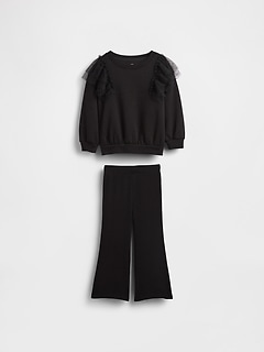 Baby & Toddler Tulle Sweatshirt & Rib Flare Leggings Set