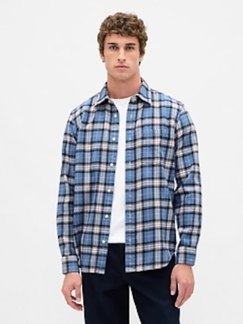 Organic Cotton Relaxed Flannel Shirt