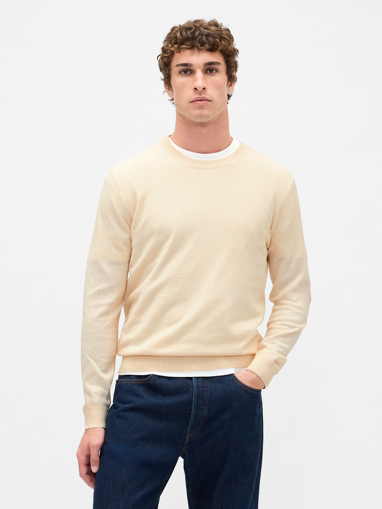 CashSoft Crew Sweater - Cream