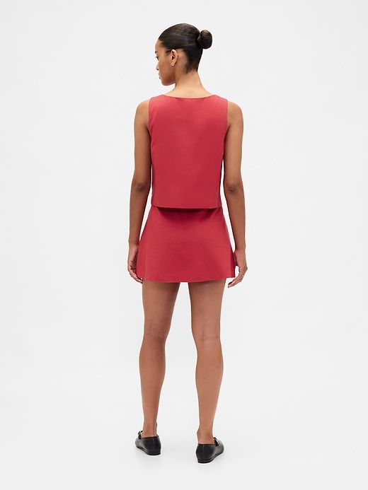 Image number 2 showing, Linen-Blend Button-Front Mini Skort