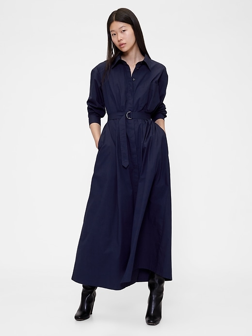 Image number 1 showing, GapStudio Poplin Belted Maxi Shirtdress