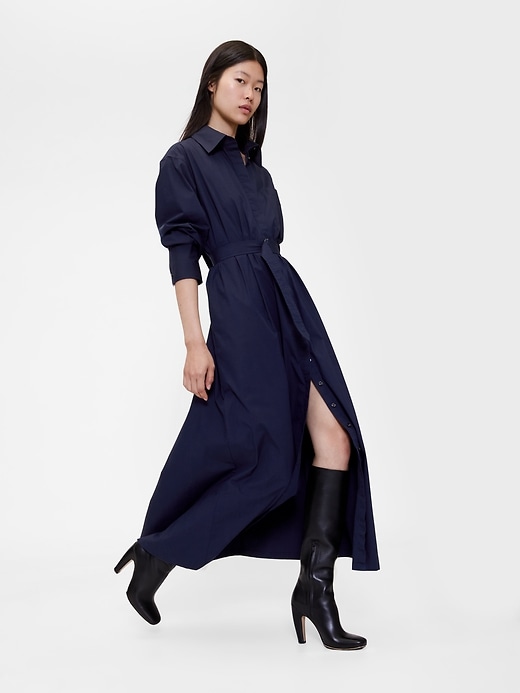 Image number 3 showing, GapStudio Poplin Belted Maxi Shirtdress