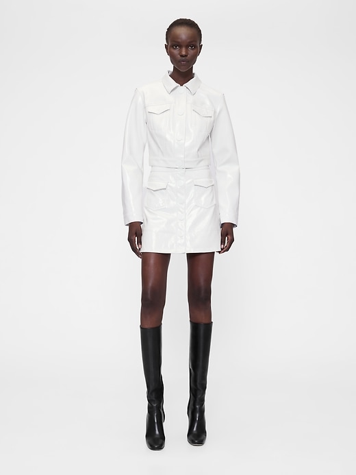 Image number 1 showing, GapStudio Vegan Patent Leather Mini Skirt