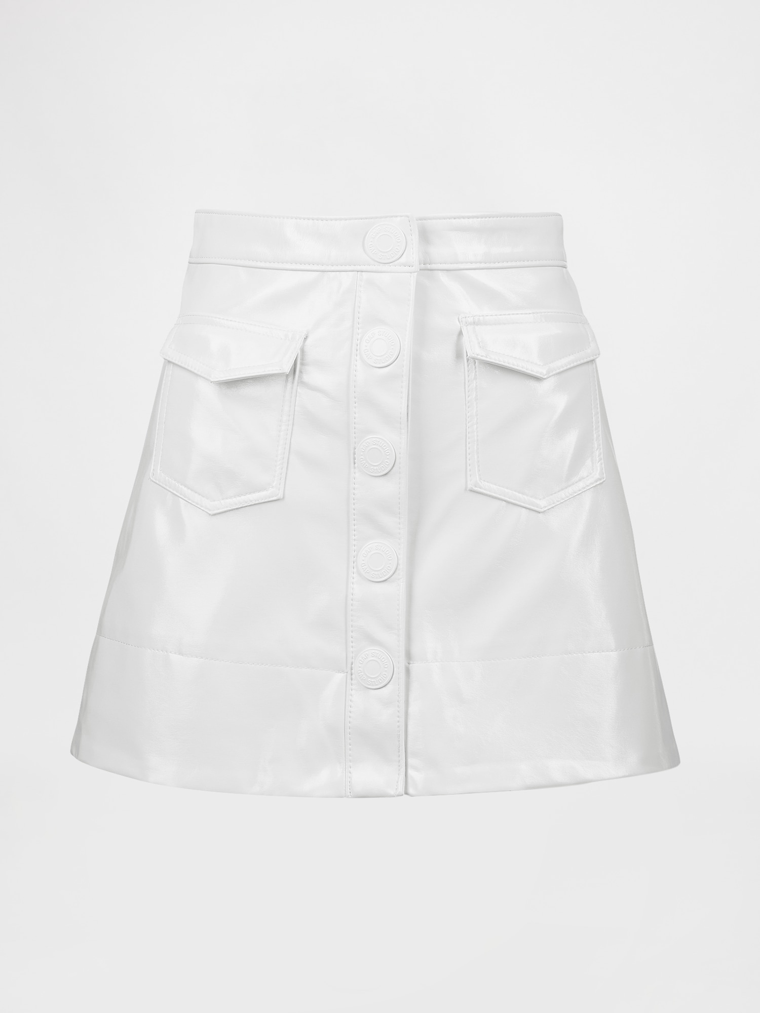 Женские юбки Gap GapStudio Vegan Patent Leather Mini Skirt — фото 5