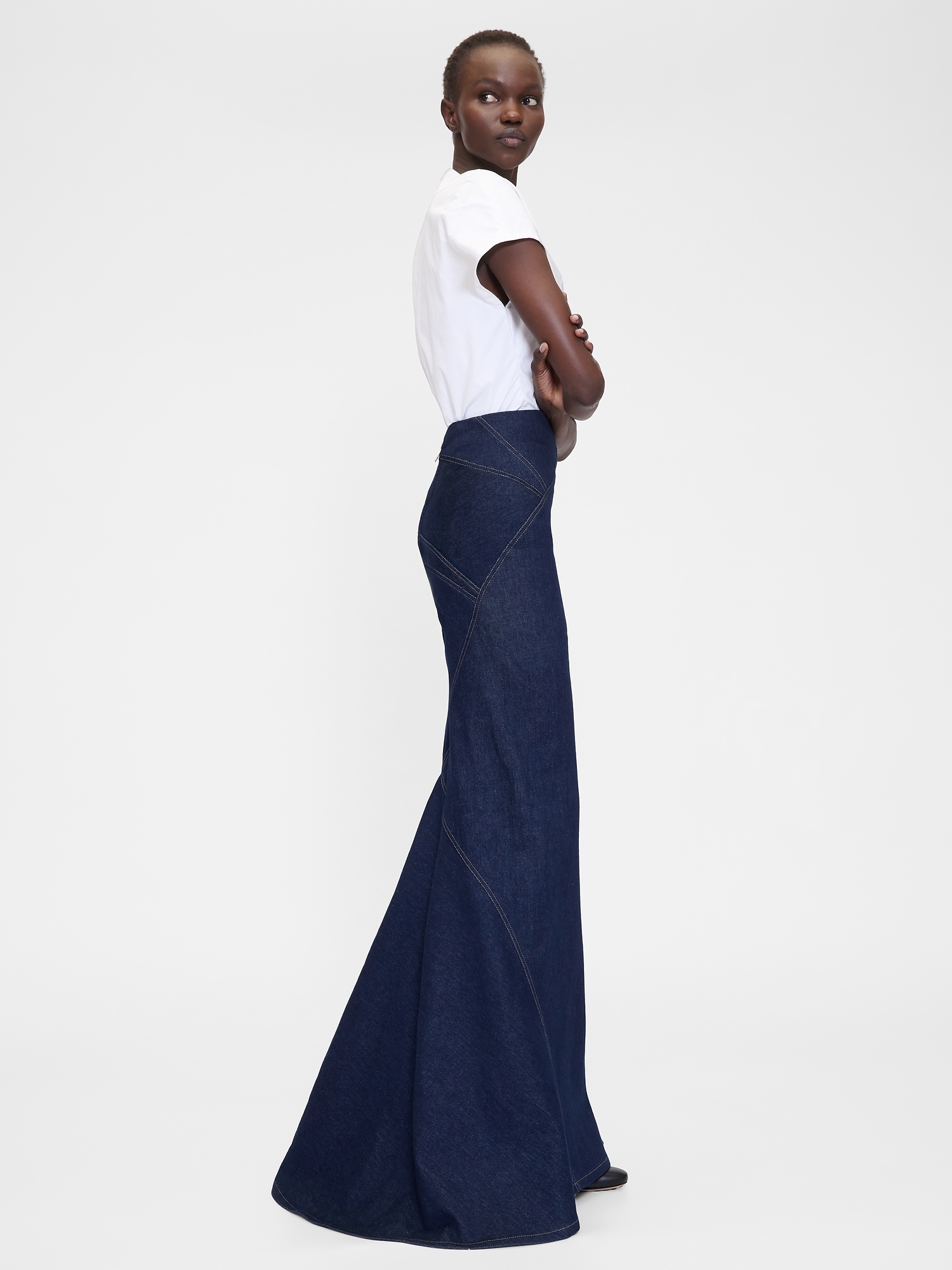 Женские юбки Gap GapStudio High Rise Seamed Denim Maxi Skirt — фото 3
