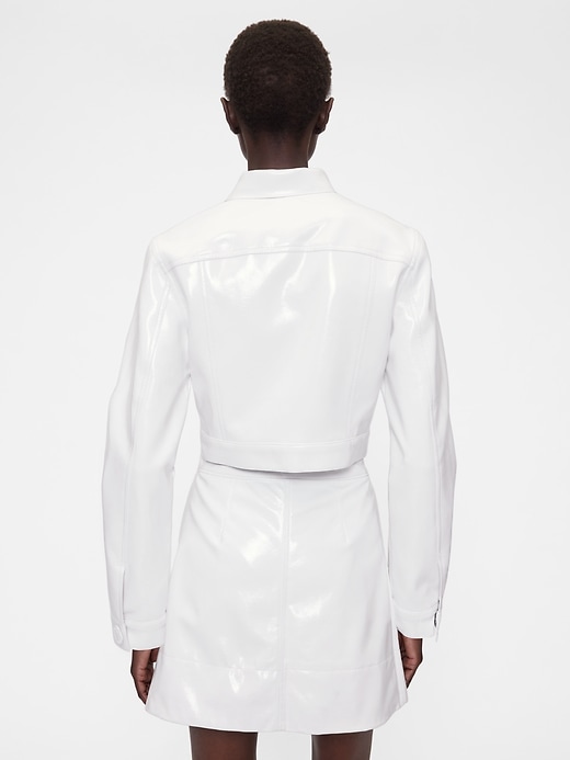 GapStudio Vegan Patent Leather Crop Jacket