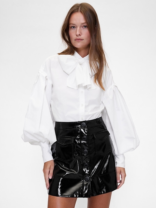 Image number 1 showing, GapStudio Poplin Bow Shirt