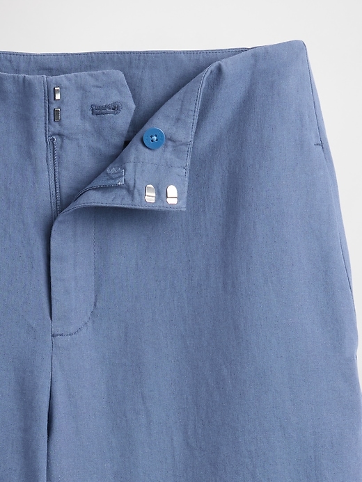 Image number 6 showing, Linen-Blend Relaxed Straight Ankle Pants