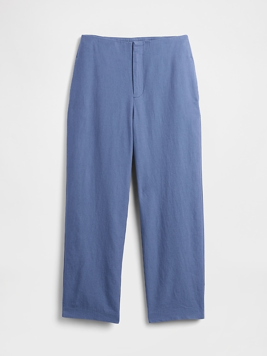 Image number 7 showing, Linen-Blend Relaxed Straight Ankle Pants