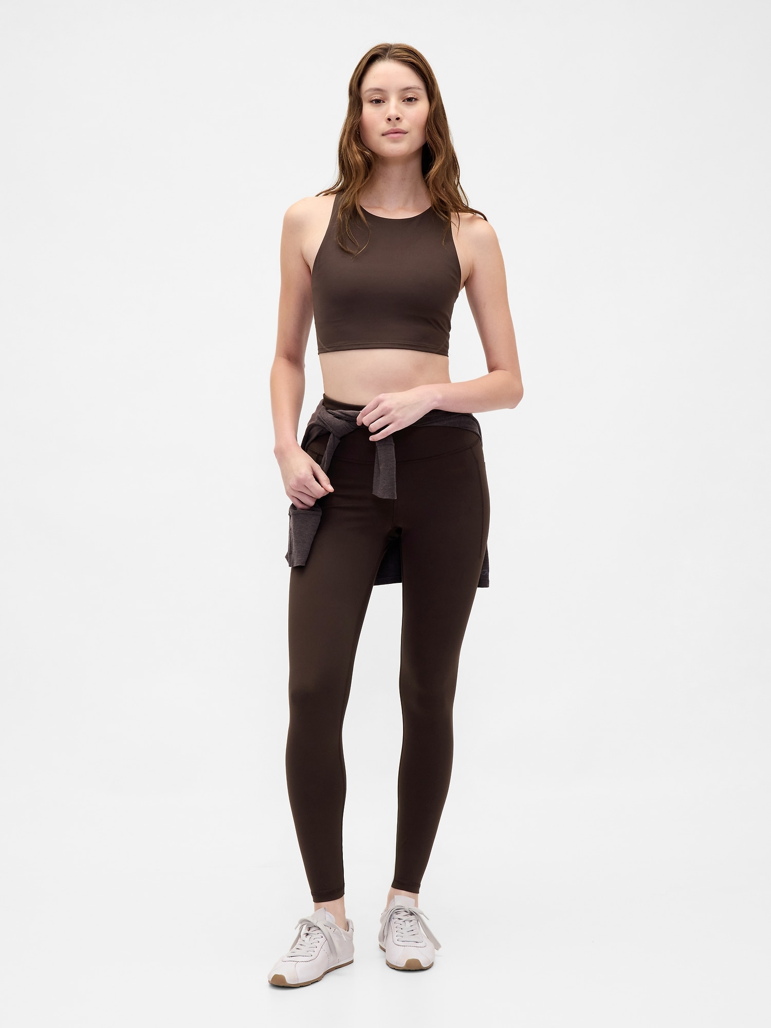 GapFit High Rise Power Full Length Leggings - Terra Brown