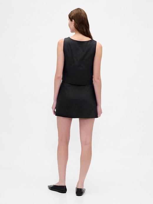 Image number 2 showing, Linen-Blend Button-Front Mini Skort