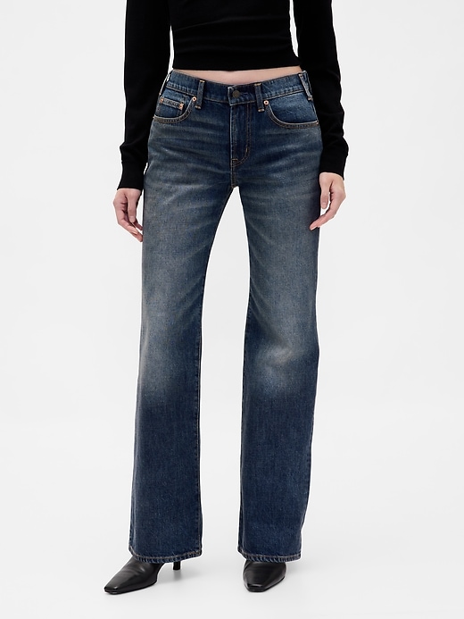 Image number 2 showing, Mid Rise Relaxed Flare Jeans