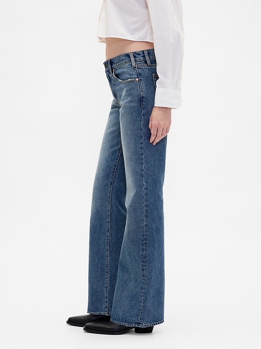 Image number 3 showing, Mid Rise Relaxed Flare Jeans