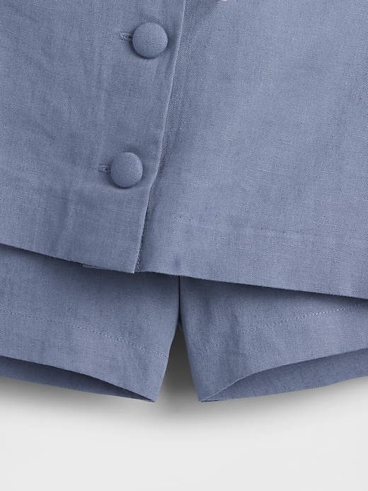Image number 4 showing, Linen-Blend Button-Front Mini Skort