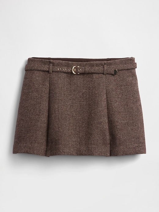Image number 5 showing, Wool-Blend Pleated Mini Skort