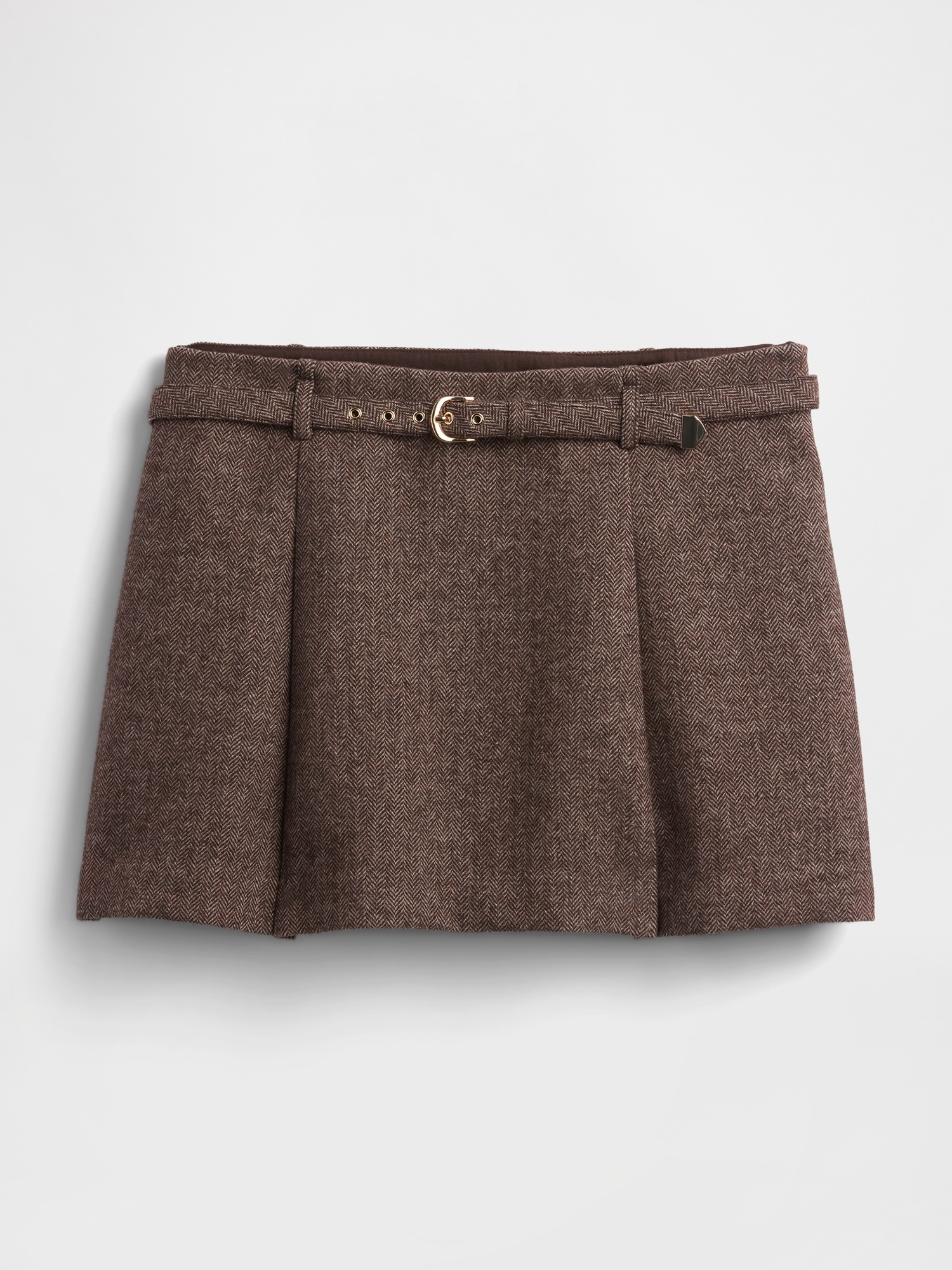 Женские юбки Gap Wool-Blend Pleated Mini Skort — фото 5
