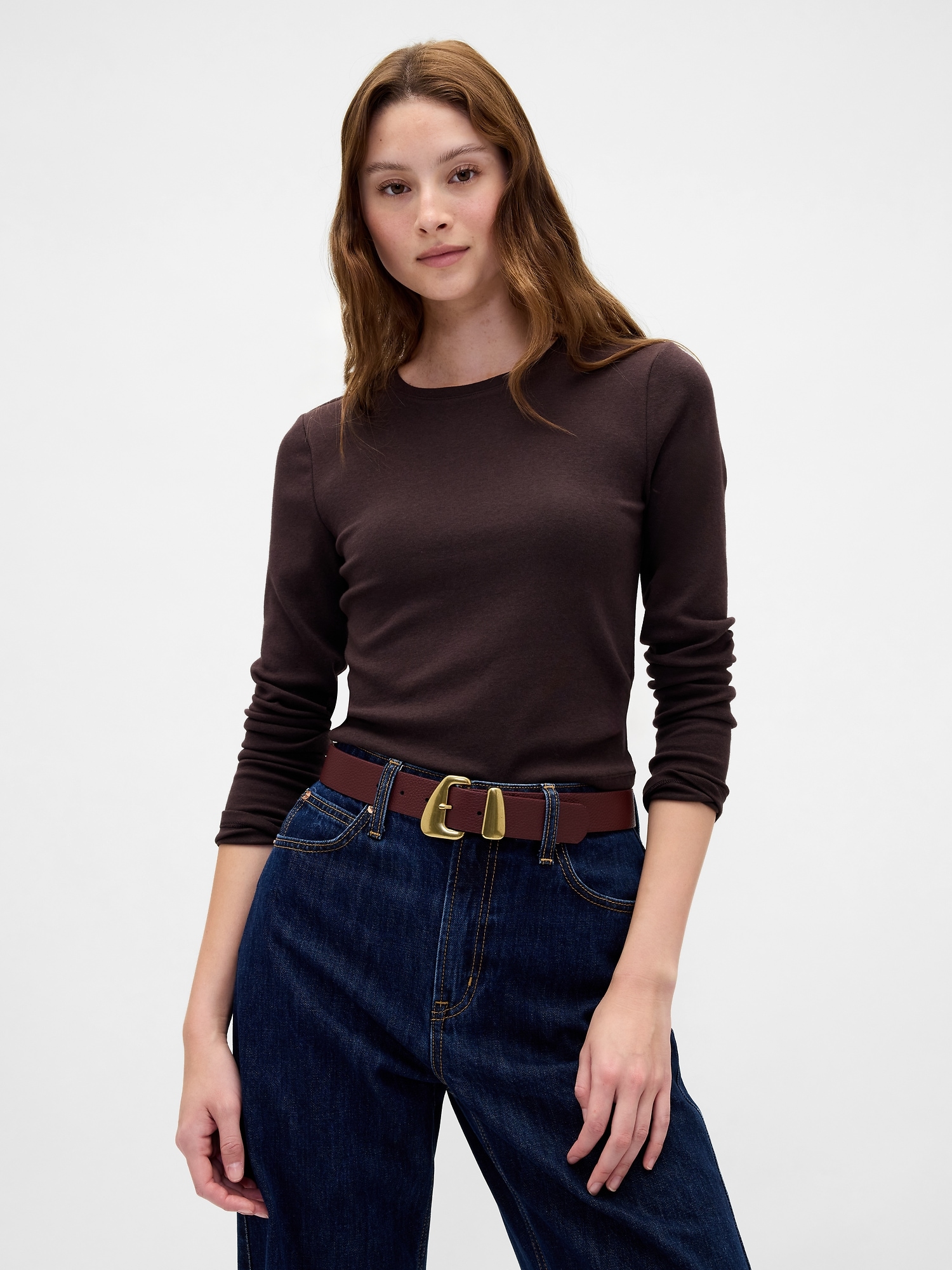 Vegan Leather Pebble Angular Buckle Belt