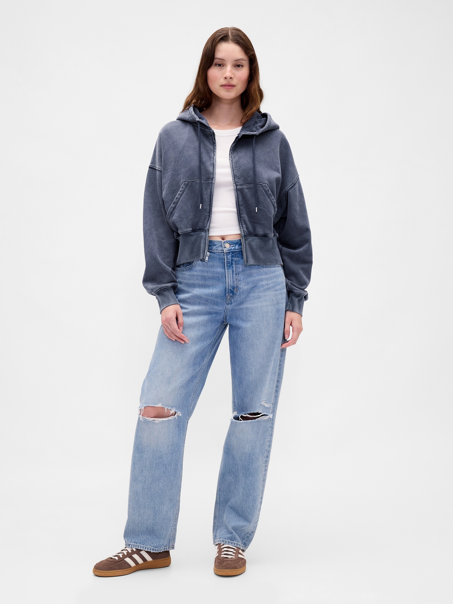 VintageSoft Full-Zip Wedge Hoodie