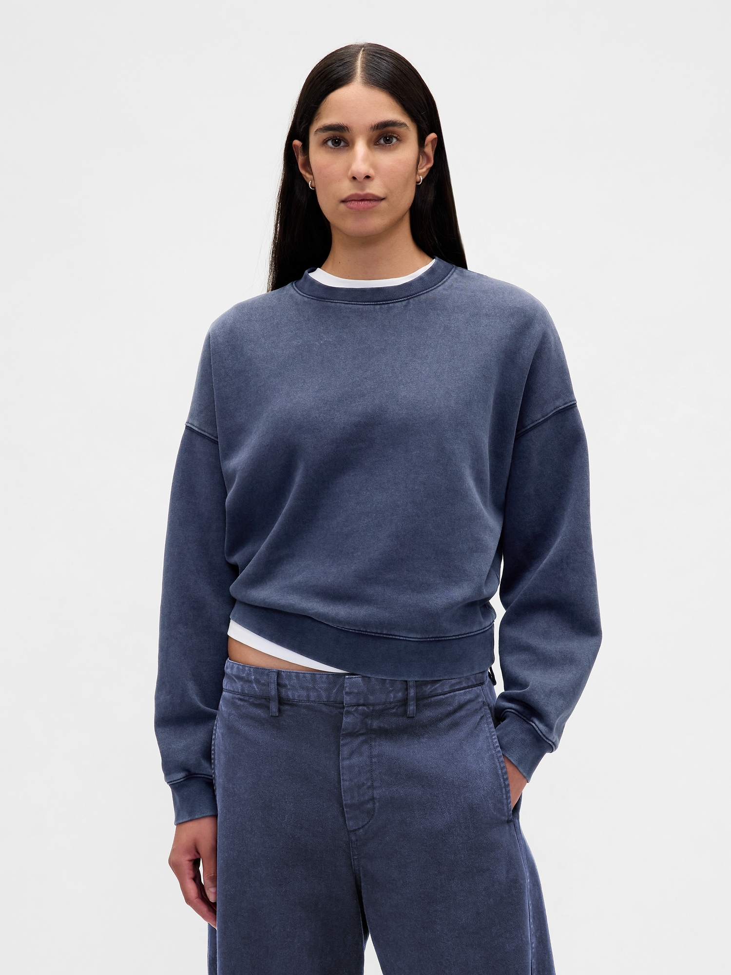 VintageSoft Wedge Crewneck Sweatshirt - Tapestry Navy Blue