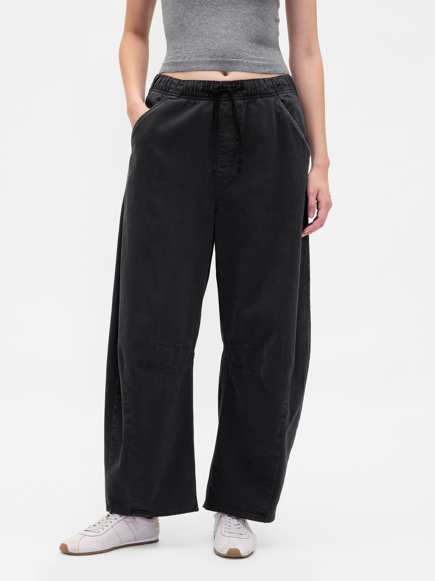 Mid Rise Twill Easy Horseshoe Pants