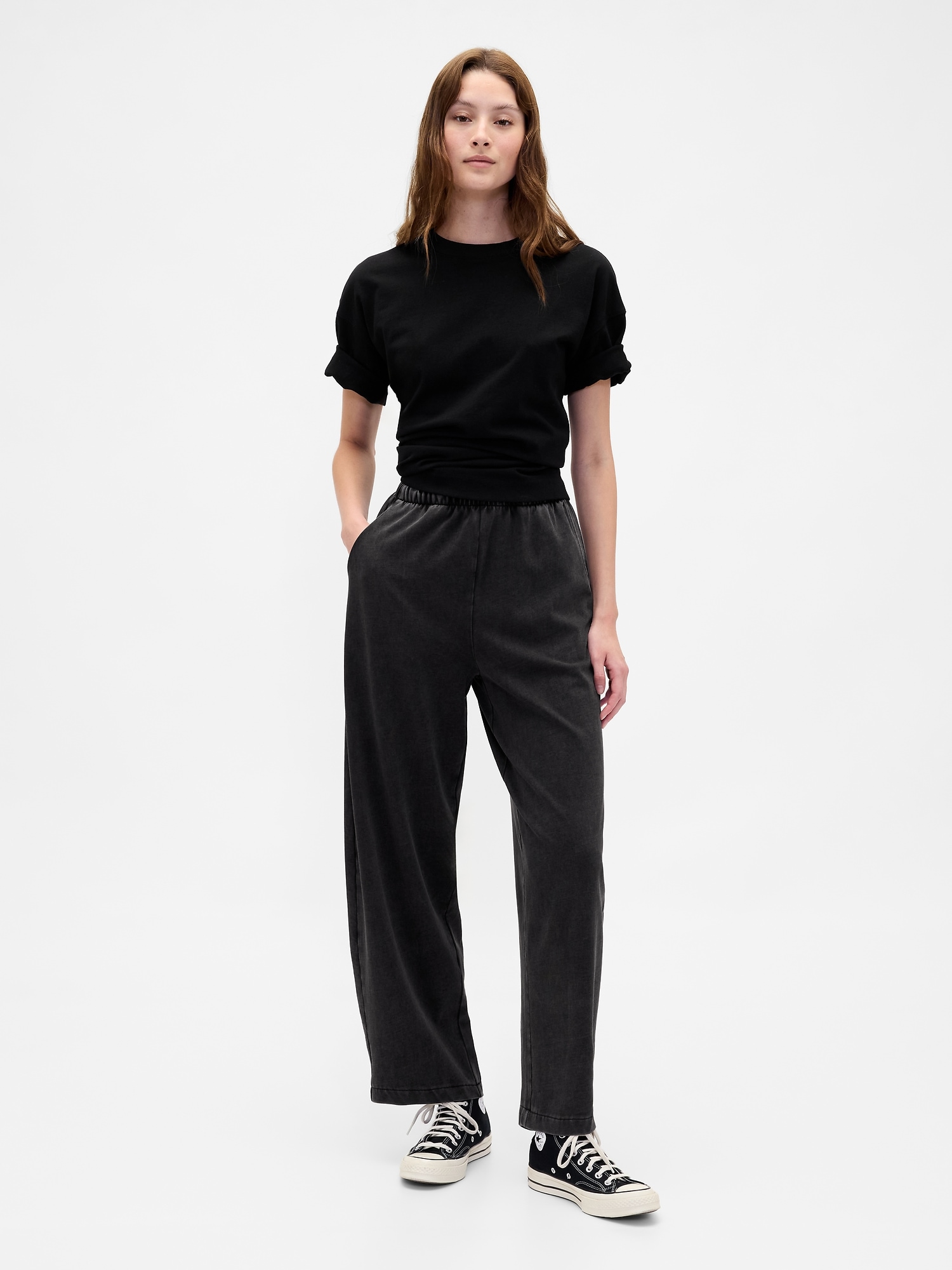 Heavyweight Organic Cotton Barrel Pants - Black
