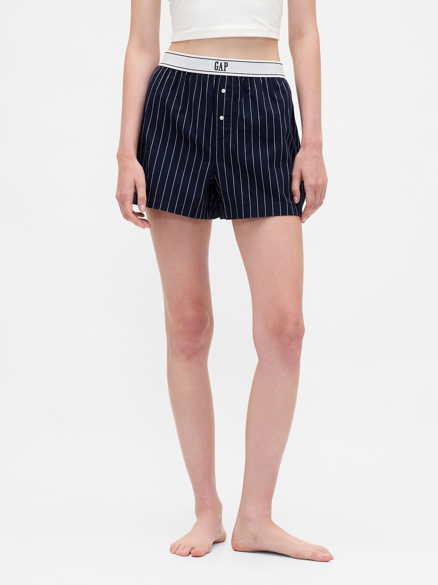 Poplin Logo PJ Boxer Shorts