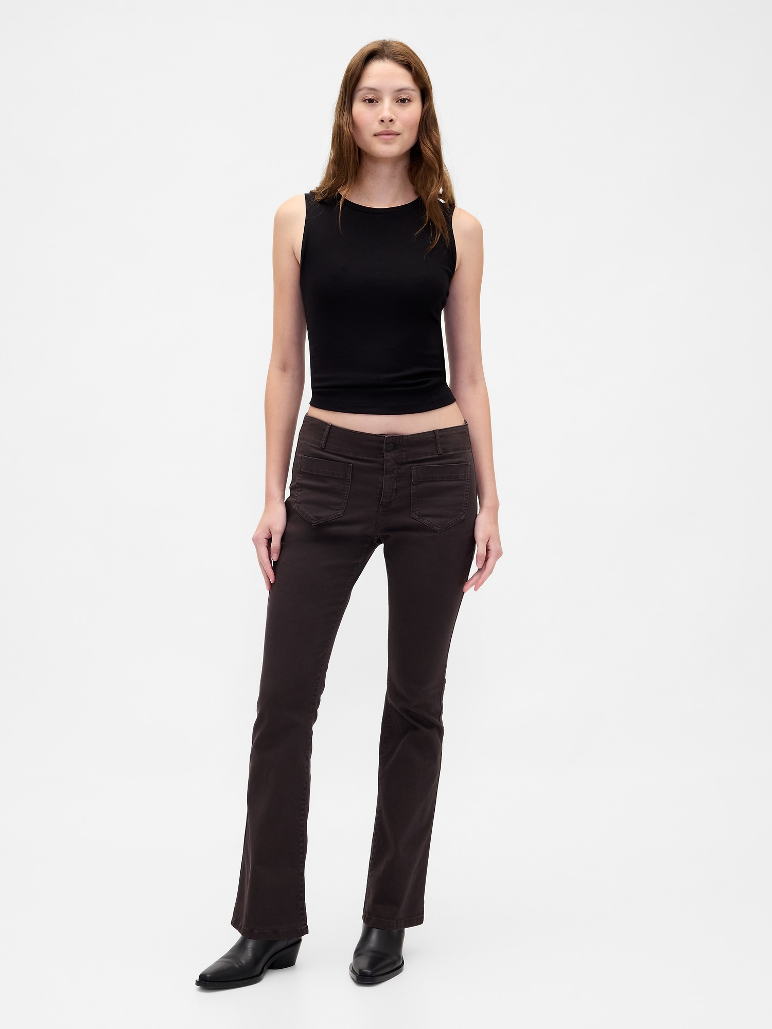 Low Rise Twill Long & Lean Pants - Terra Brown